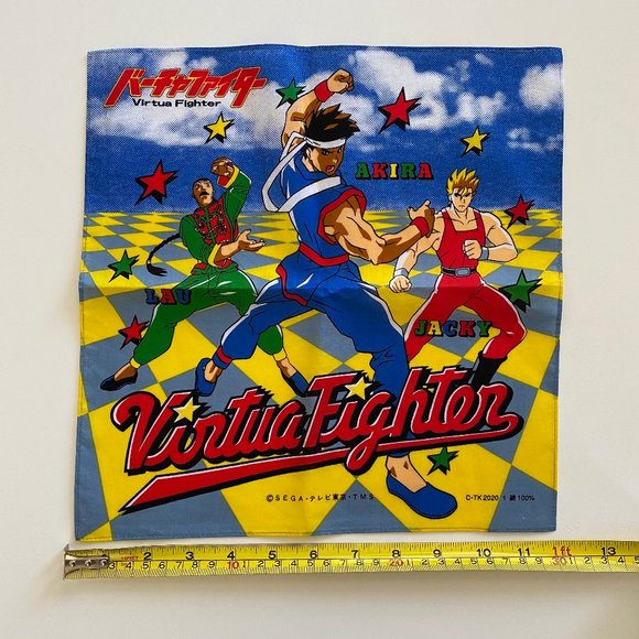 vintage 90s virtua fighter sega video game handkerchief new old stock - Picture 1 of 8